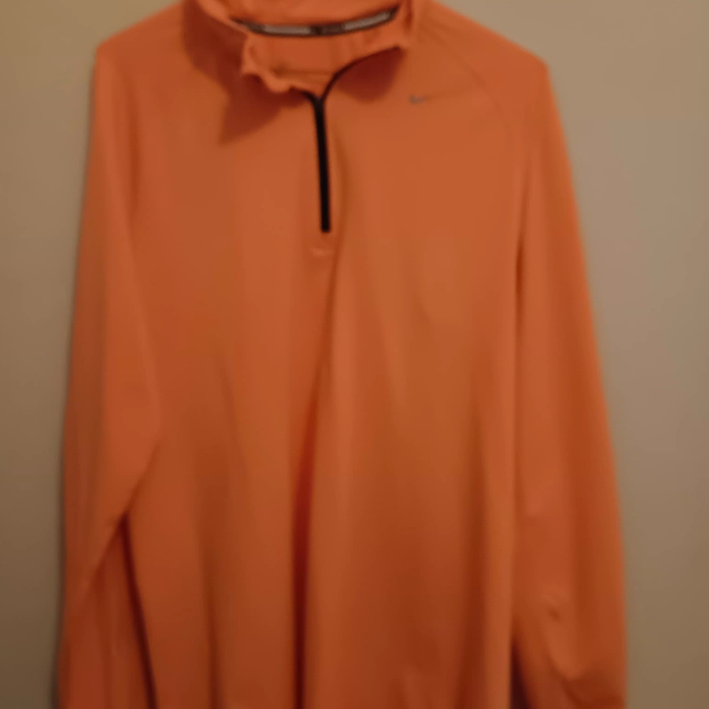 Nike Dri-Fit Sweatshirt, Orange Florescent Womens Size Medium Sherpa Athletic